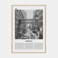 Chelsea, New York Poster Natural Wood / 8x12 in Nbourhood Travel B&W Poster