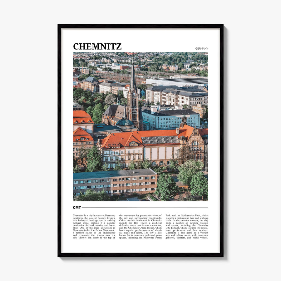 Chemnitz Travel Poster, framed poster mockup