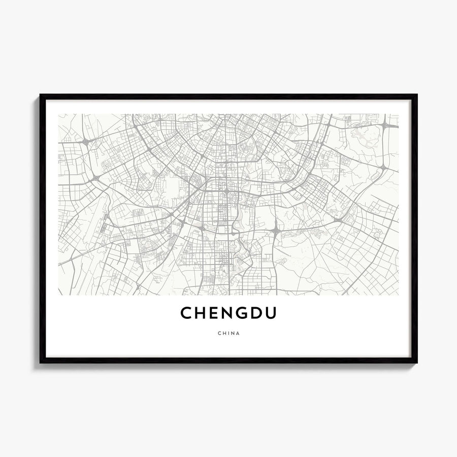 Chengdu Map Poster, framed poster mockup