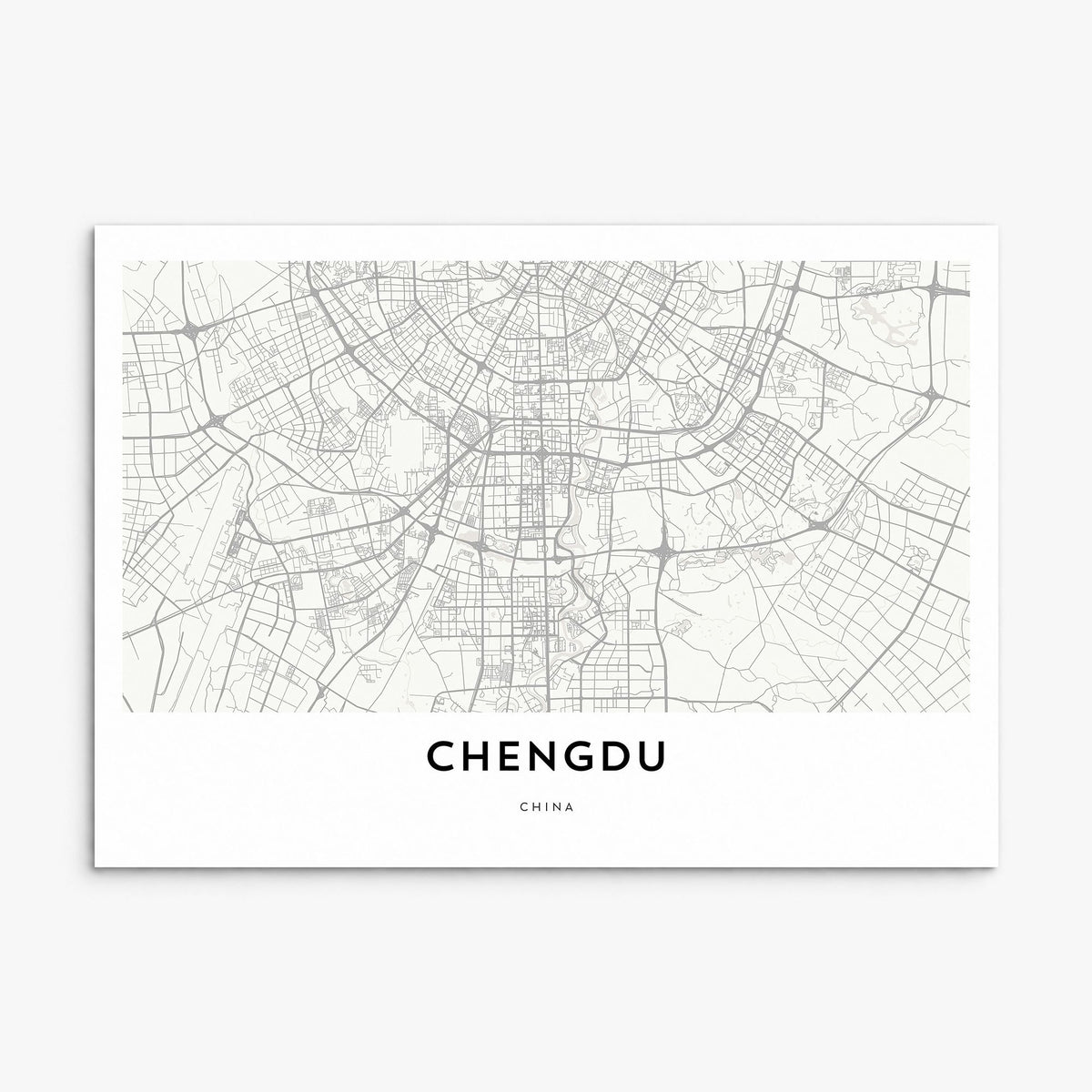Chengdu Map Poster, print only (unframed)