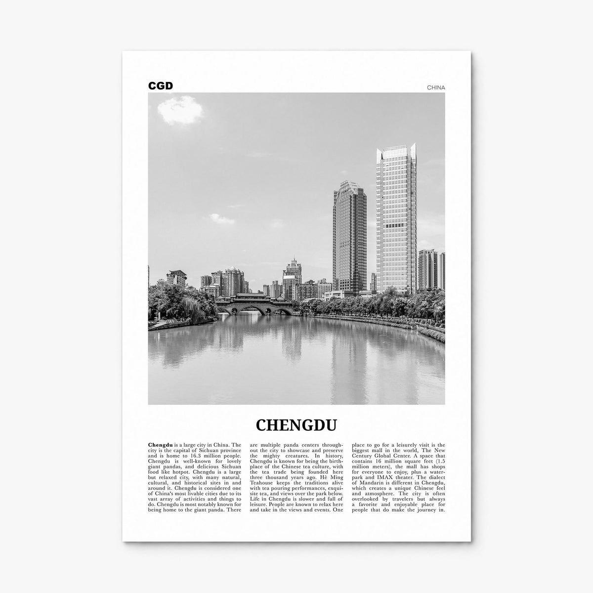 Chengdu Newspaper Poster, print only (unframed)