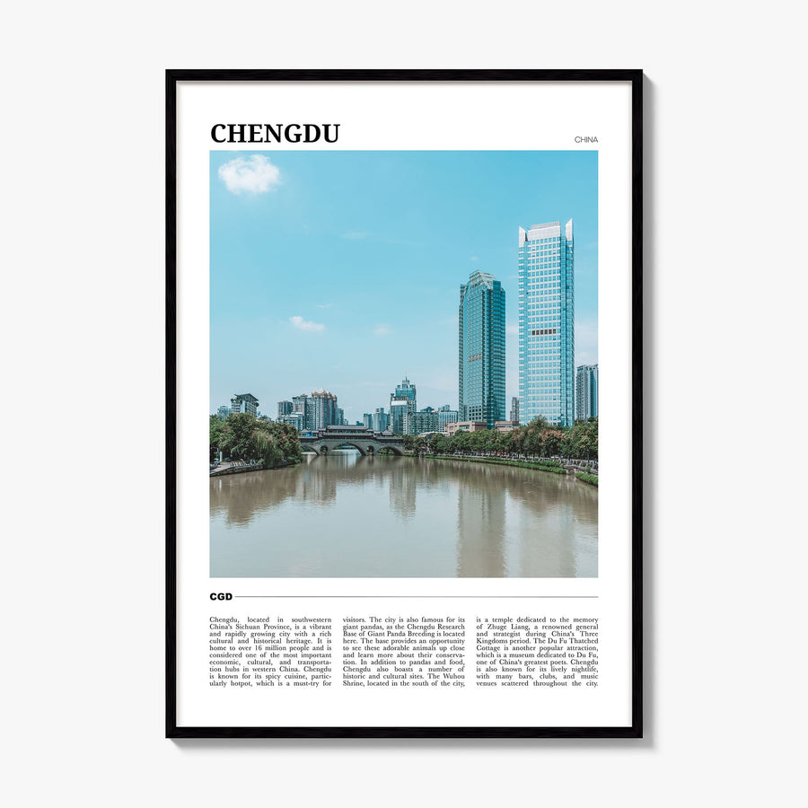 Chengdu Travel No 1 Poster, framed poster mockup