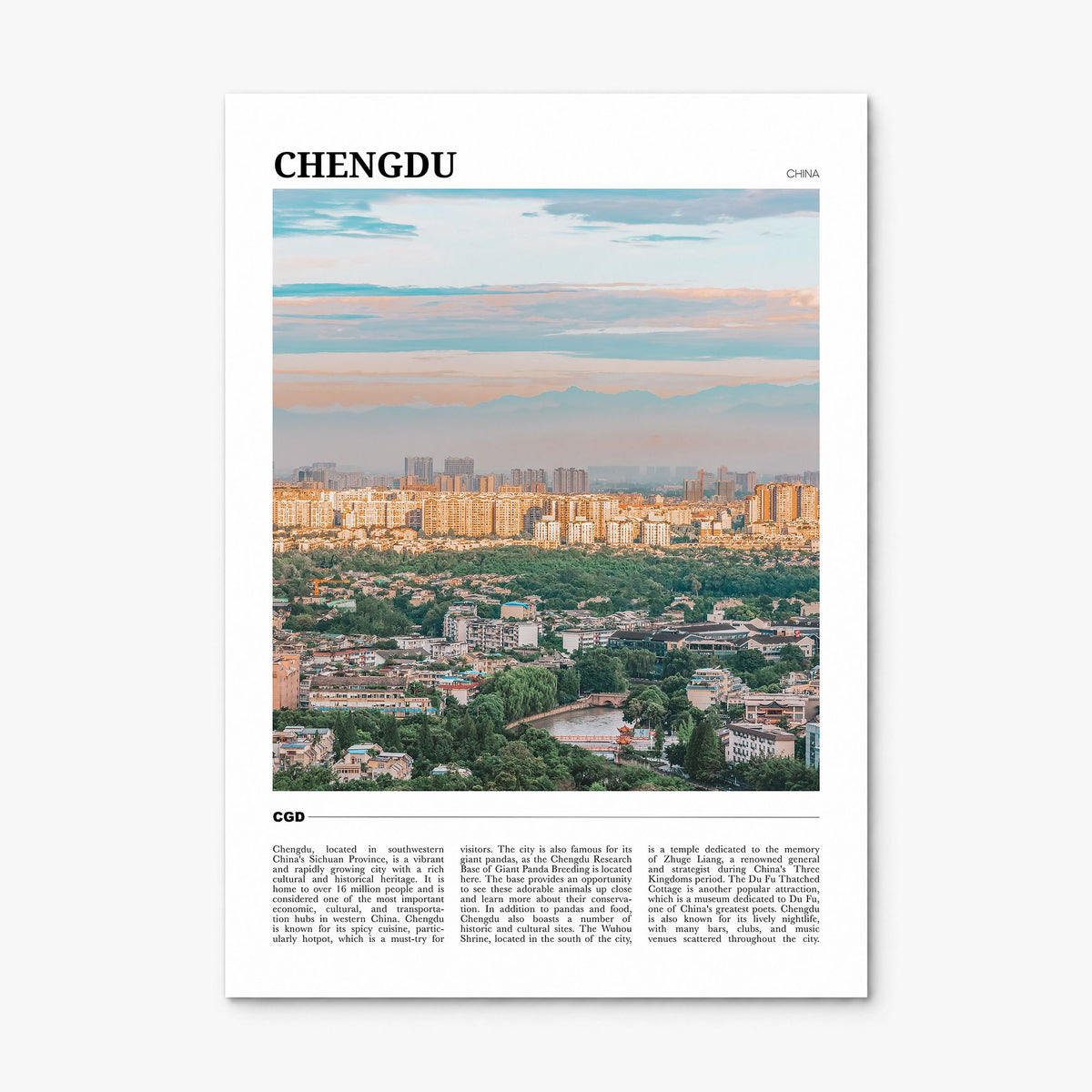 Chengdu Travel No 2 Poster, print only (unframed)