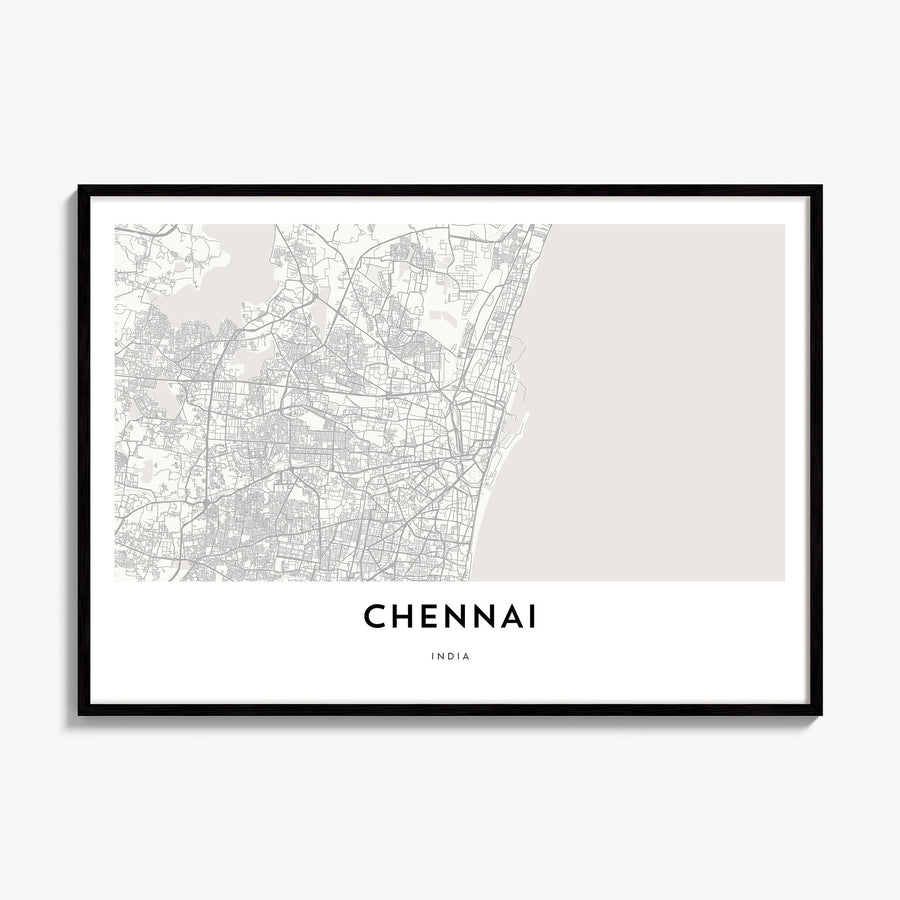 Chennai Map Poster, framed poster mockup
