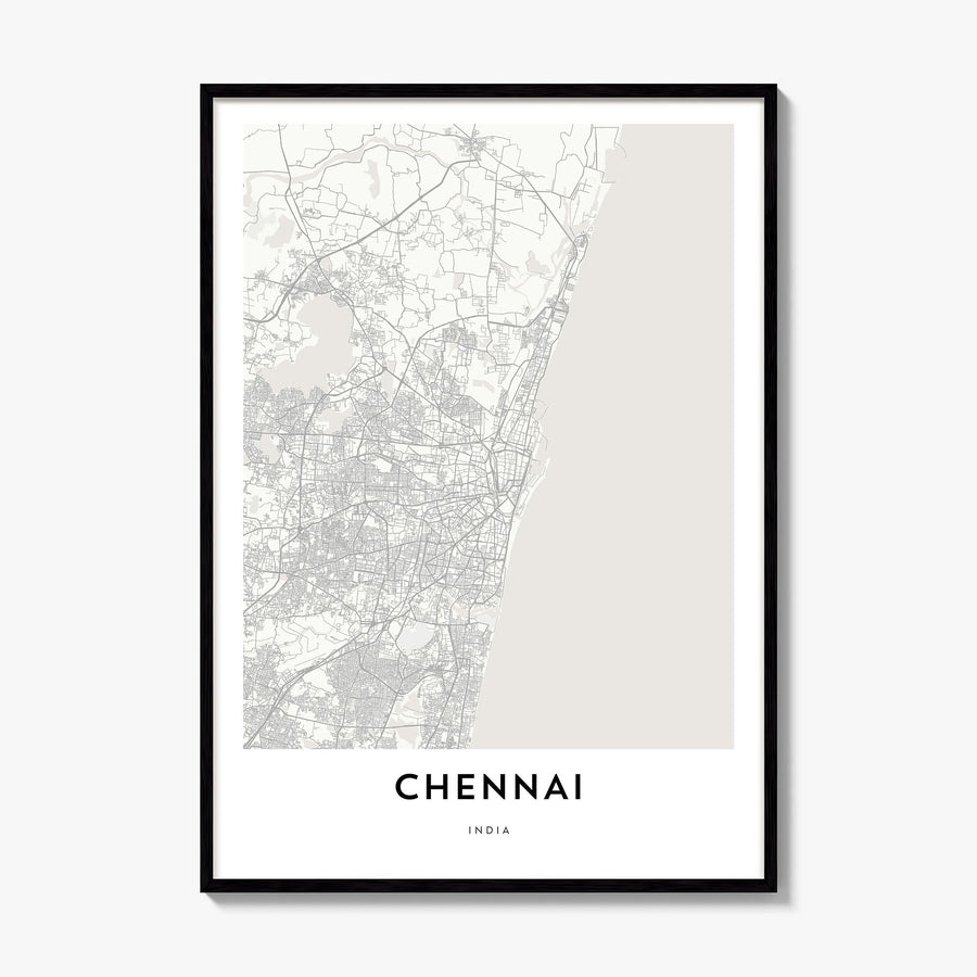 Chennai Map Poster, framed poster mockup