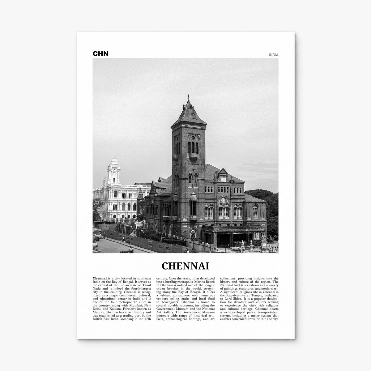 Chennai Newspaper Poster, print only (unframed)