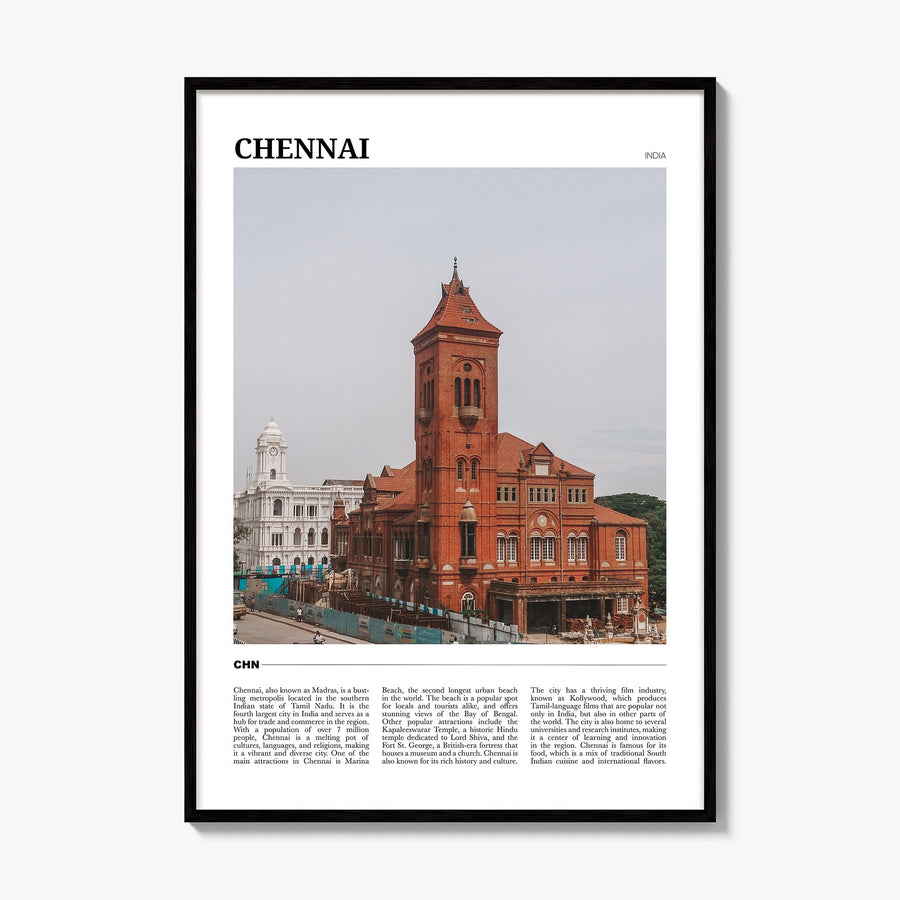 Chennai Travel Poster, framed poster mockup