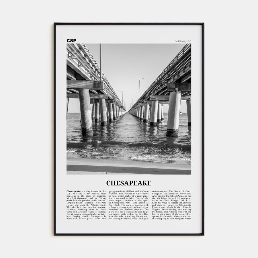 Chesapeake Poster None / 8x12 in Nbourhood Travel B&W Poster