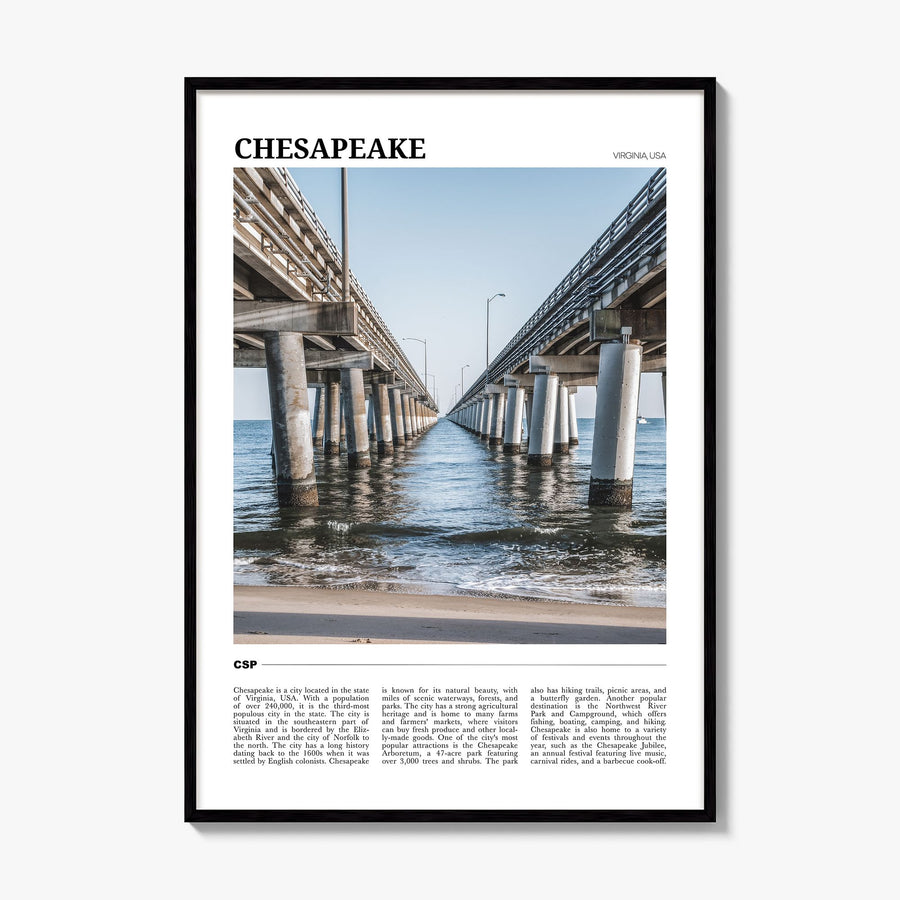 Chesapeake Travel Poster, framed poster mockup