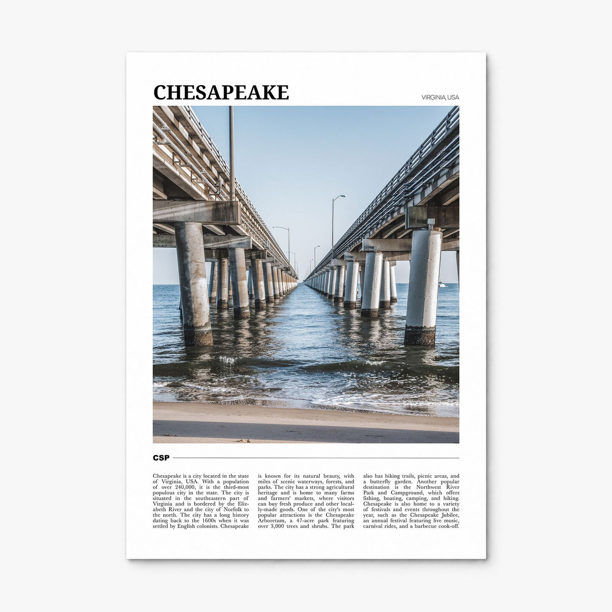 Chesapeake Travel Poster, print only (unframed)
