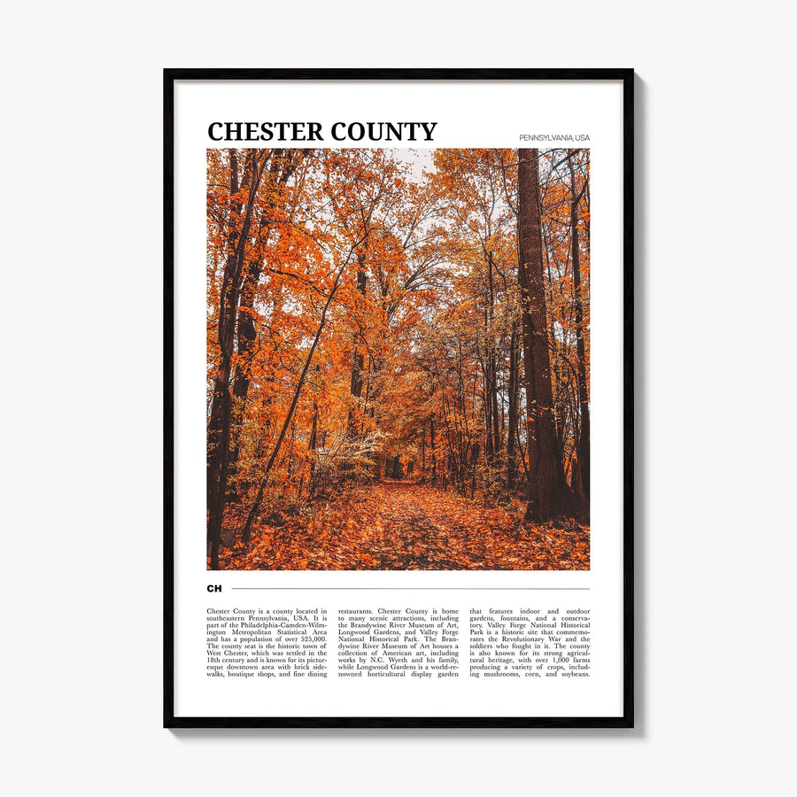 Chester County Travel Poster, framed poster mockup