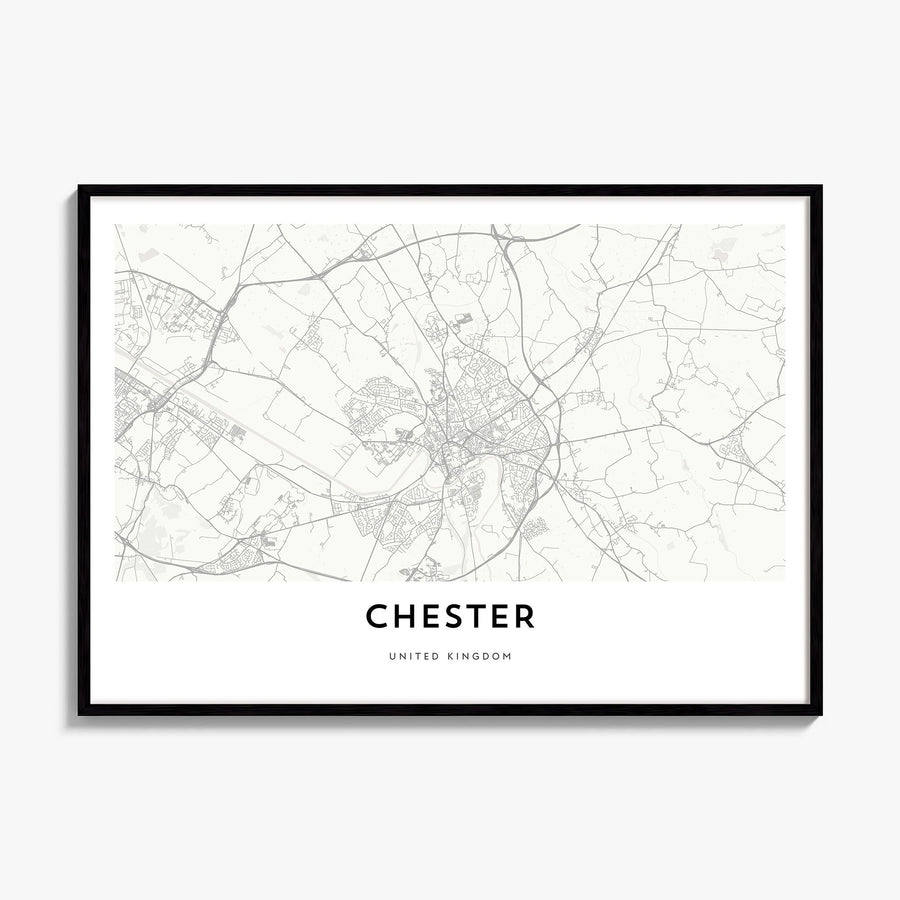 Chester Map Poster, framed poster mockup