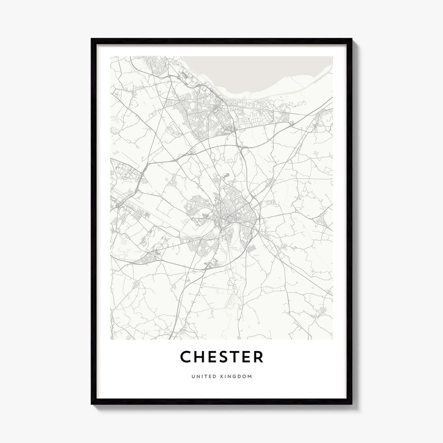 Chester Map Poster, framed poster mockup