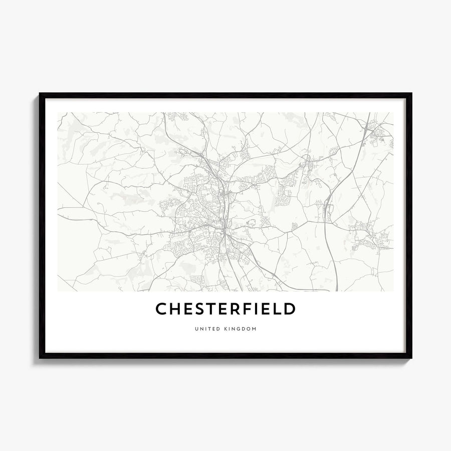 Chesterfield Map Poster, framed poster mockup