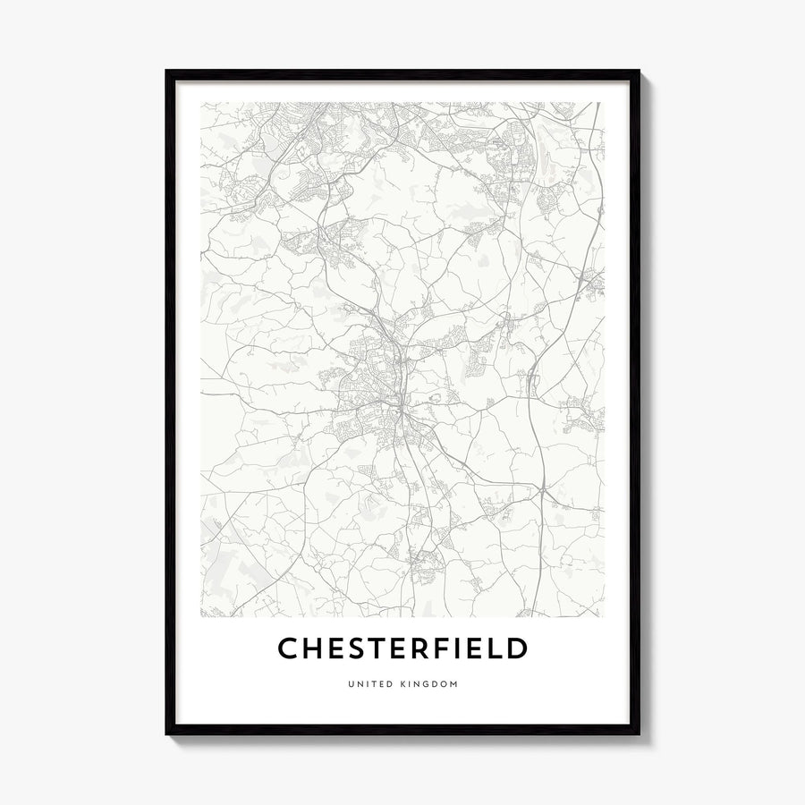 Chesterfield Map Poster, framed poster mockup