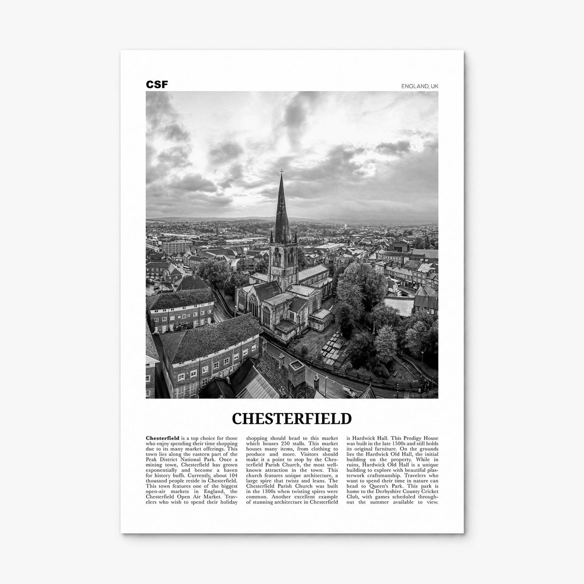 Chesterfield Newspaper Poster, print only (unframed)