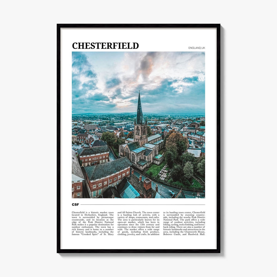 Chesterfield Travel Poster, framed poster mockup
