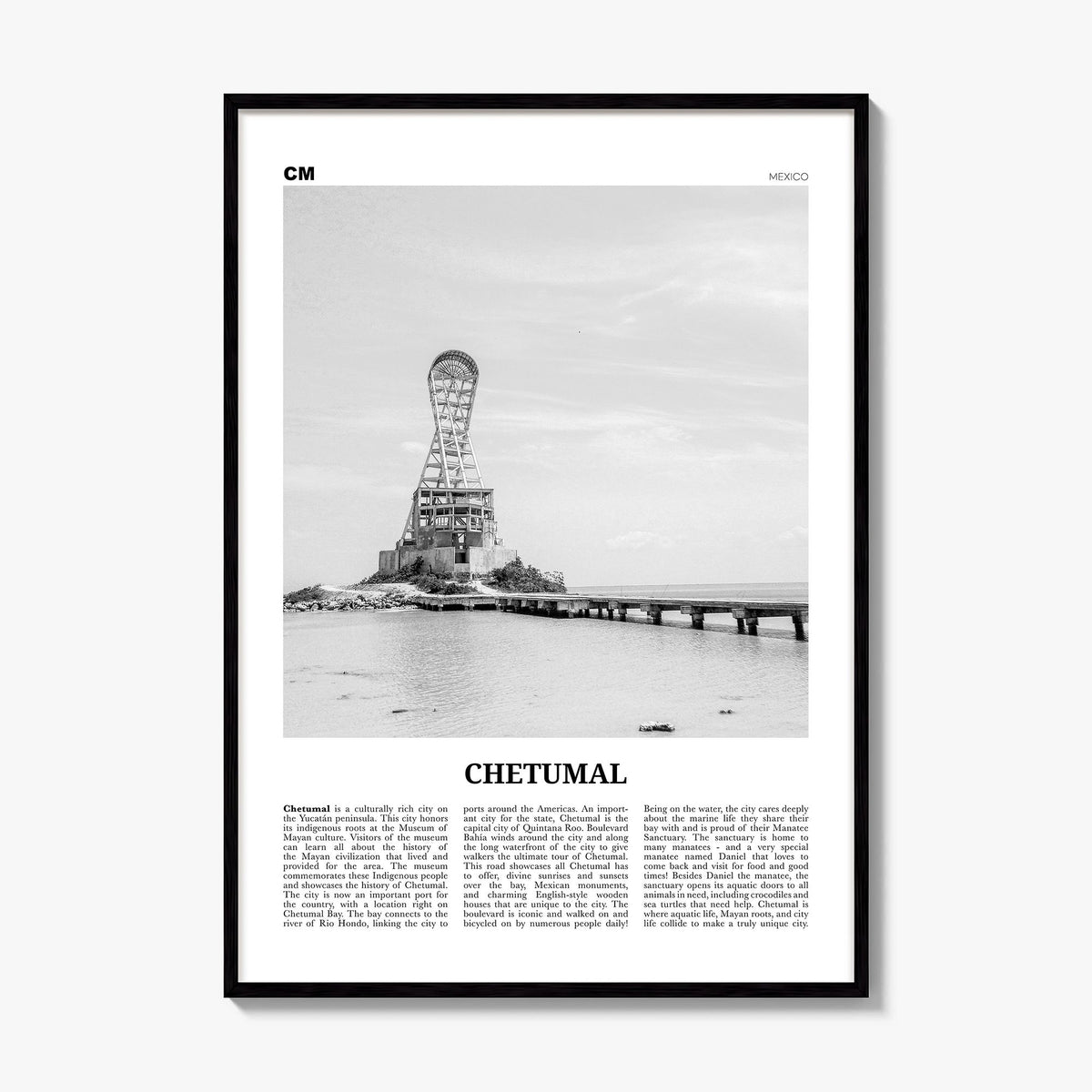 Chetumal Newspaper Poster, framed poster mockup