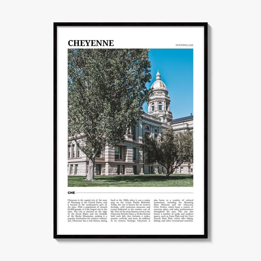 Cheyenne Travel Poster, framed poster mockup