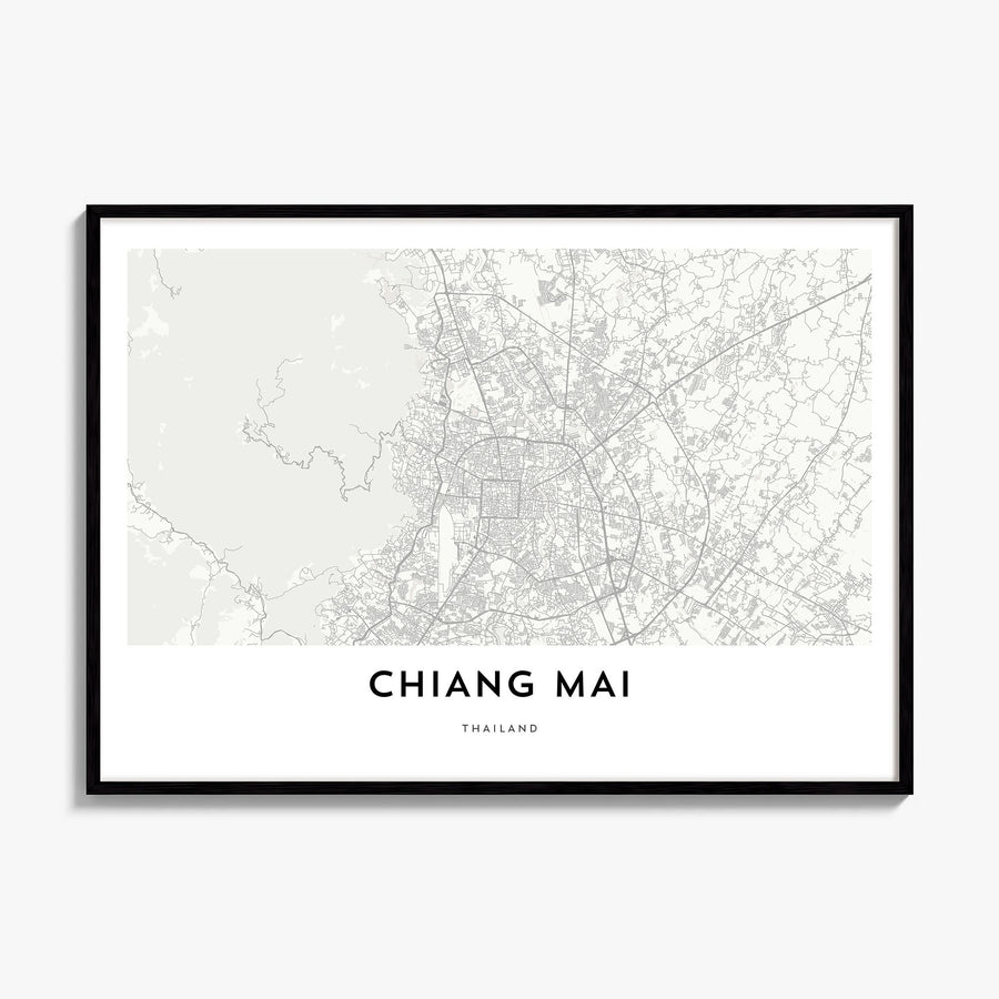 Chiang Mai Map Poster, framed poster mockup
