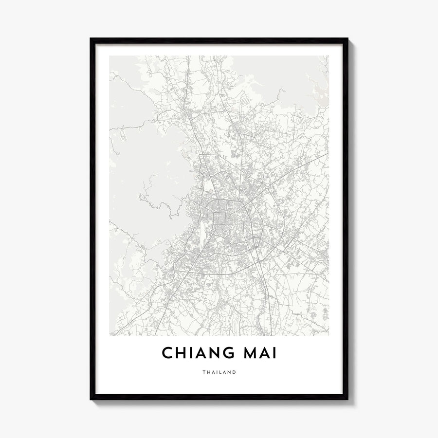 Chiang Mai Map Poster, framed poster mockup