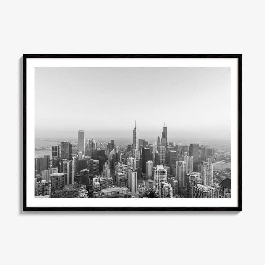 Chicago Photo No 1 Poster, framed poster mockup, white border