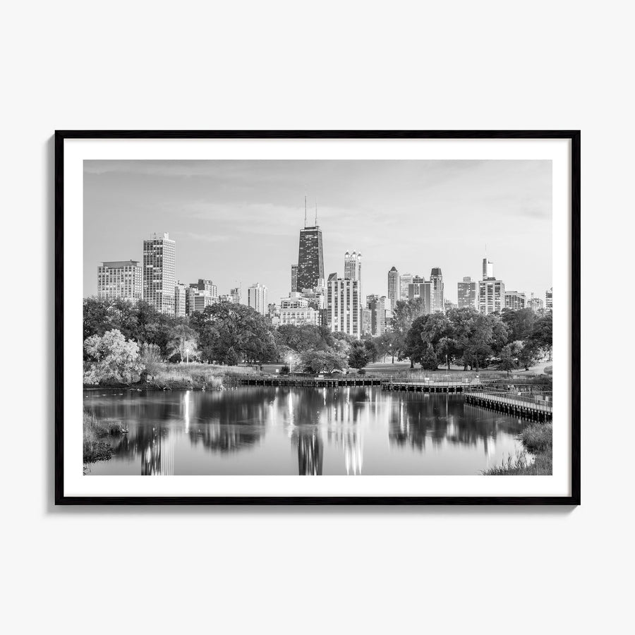 Chicago Photo No 2 Poster, framed poster mockup, white border