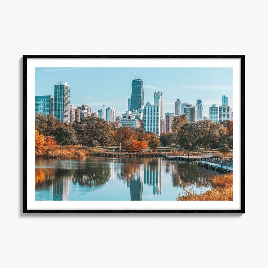 Chicago Photo Poster, framed poster mockup, white border