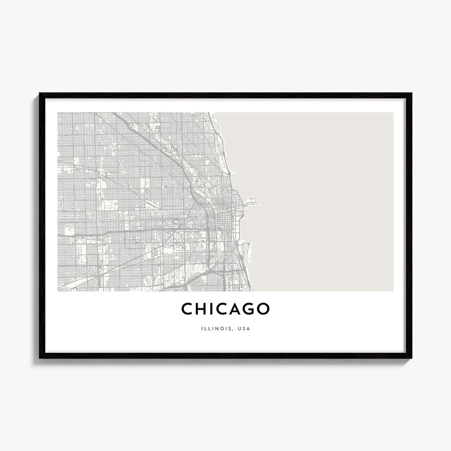Chicago Map Poster, framed poster mockup