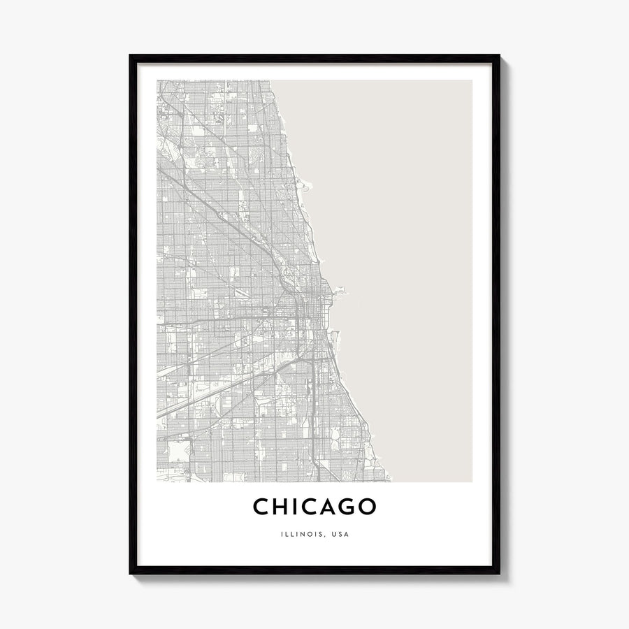 Chicago Map Poster, framed poster mockup