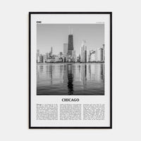 Chicago No 2 Poster Black Wood / 8x12 in Nbourhood Travel B&W Poster