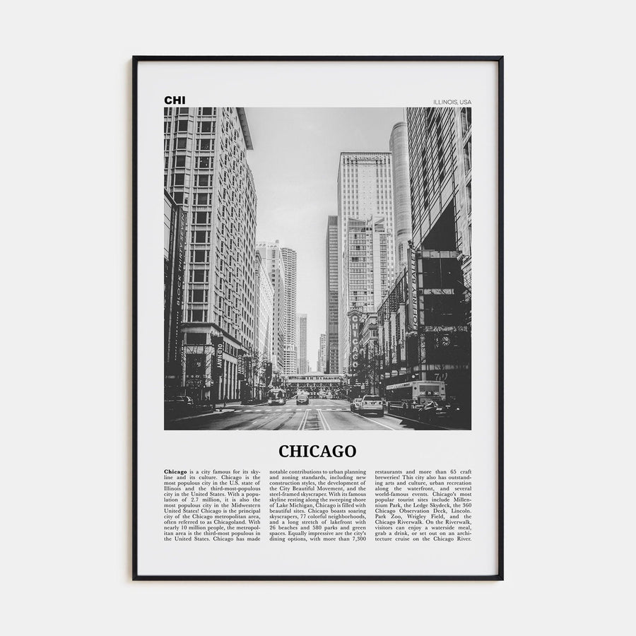 Chicago No 3 Poster None / 8x12 in Nbourhood Travel B&W Poster