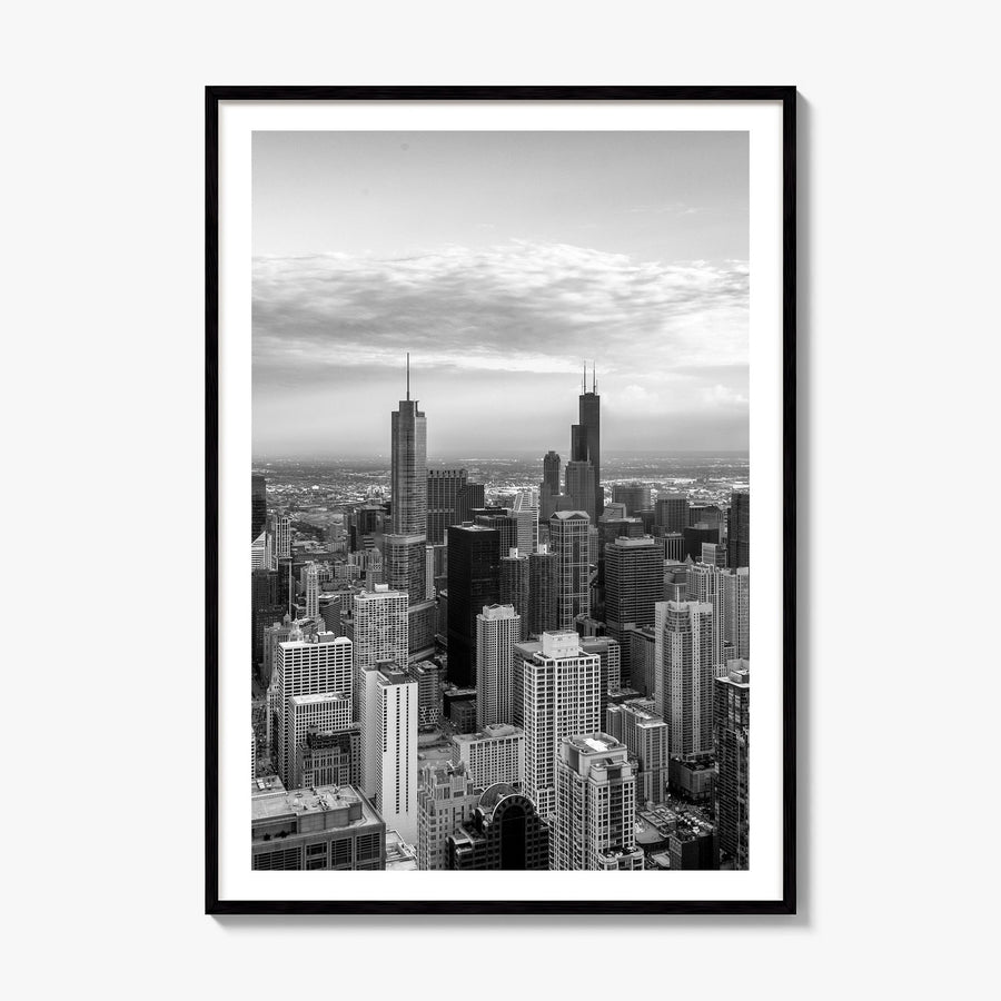 Chicago Photo No 1 Poster, framed poster mockup, white border