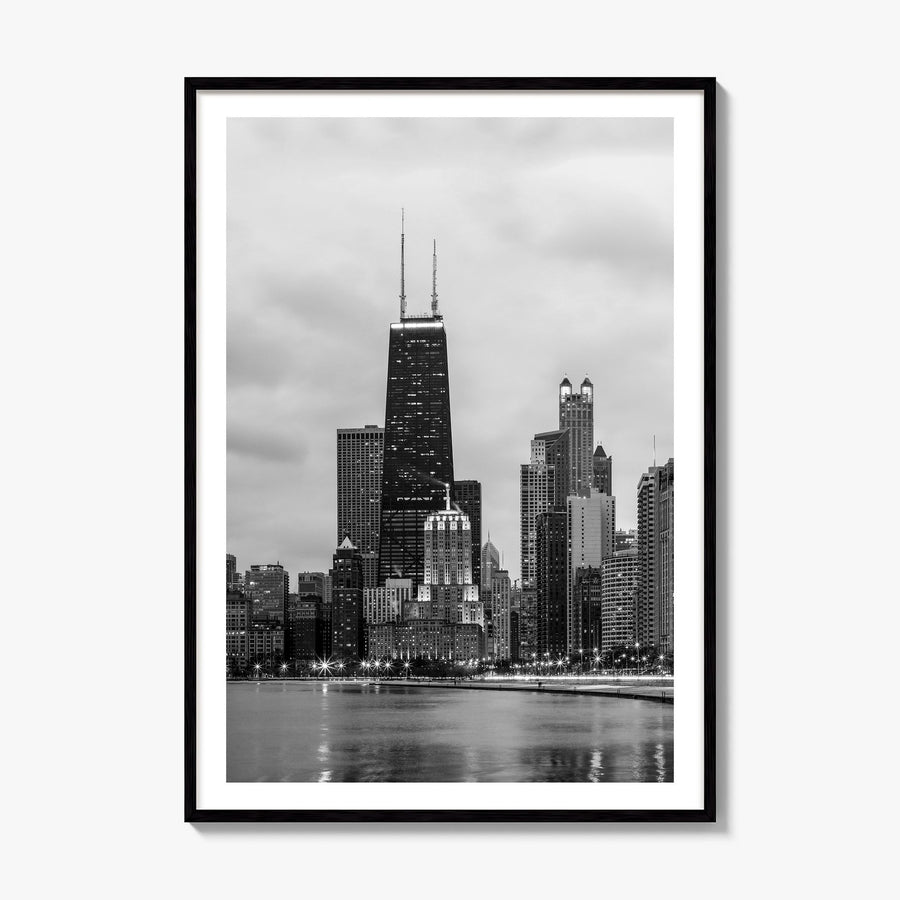 Chicago Photo No 2 Poster, framed poster mockup, white border