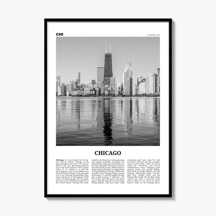 Chicago Newspaper No 2 Poster, framed poster mockup