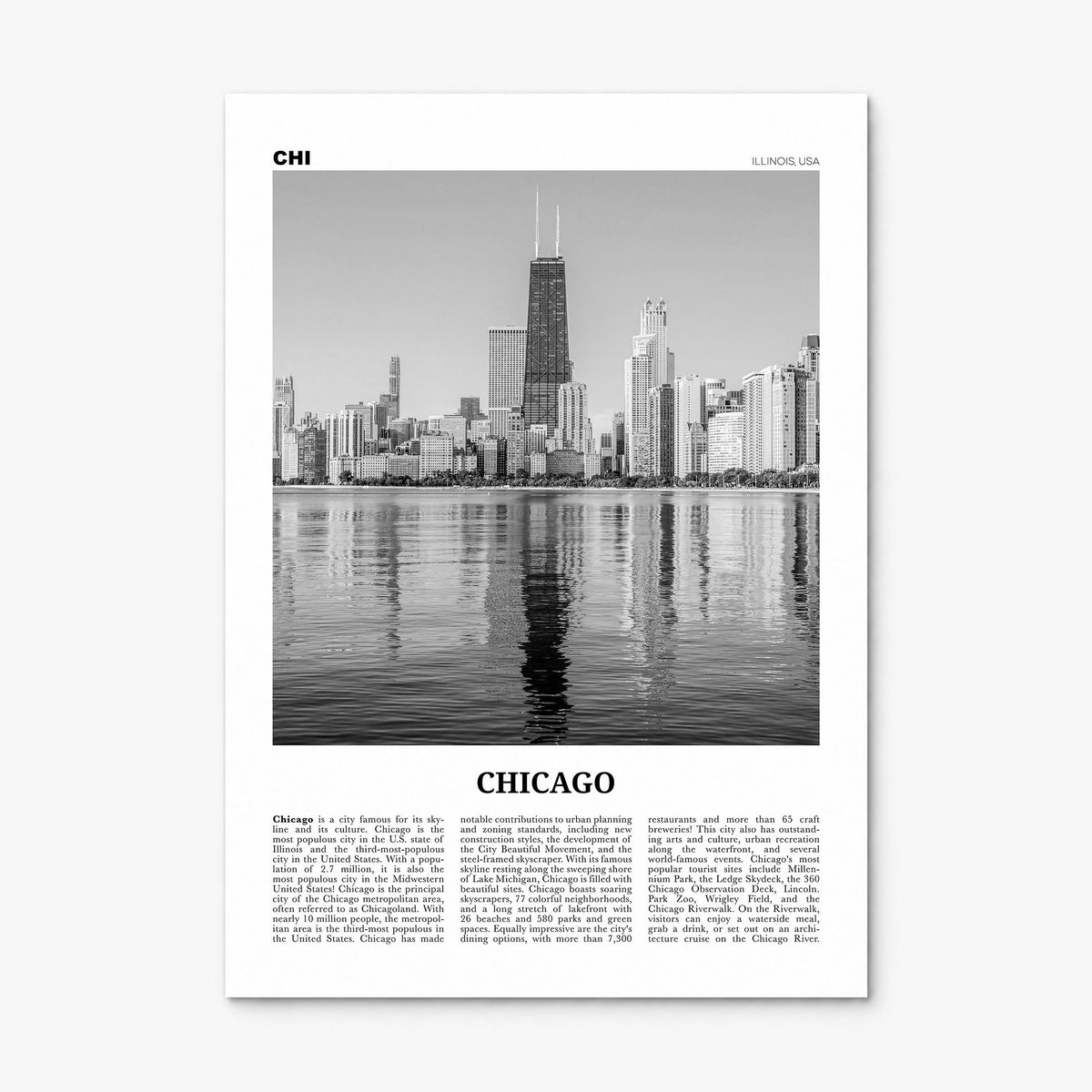 Chicago Newspaper No 2 Poster, print only (unframed)