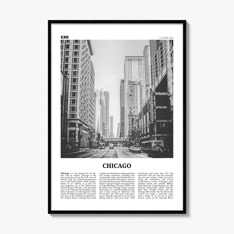 Chicago Newspaper No 3 Poster, framed poster mockup