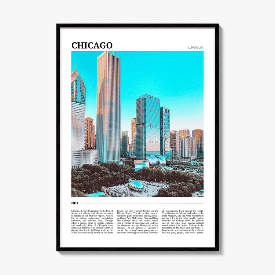 Chicago Travel No 1 Poster, framed poster mockup