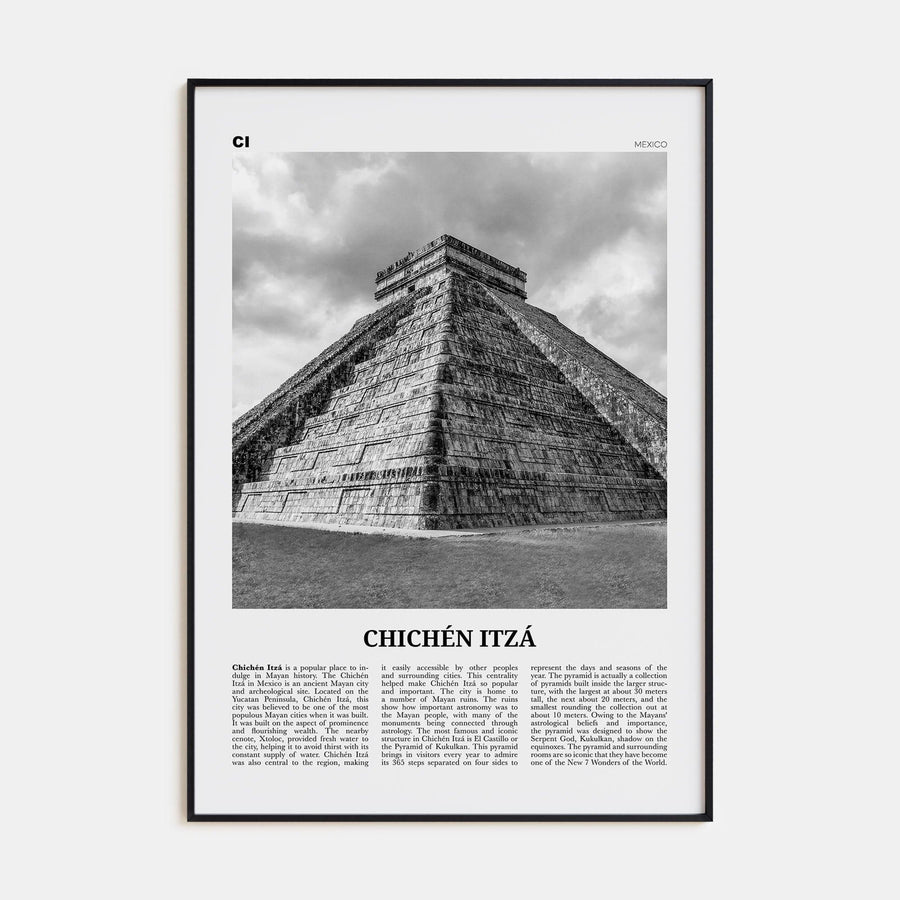 Chichén Itzá Poster None / 8x12 in Nbourhood Travel B&W Poster