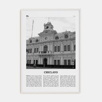 Chiclayo Poster White Wood / 8x12 in Nbourhood Travel B&W Poster