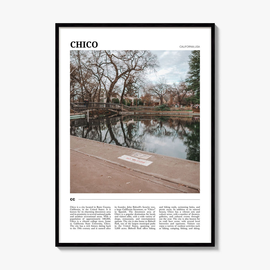Chico Travel Poster, framed poster mockup