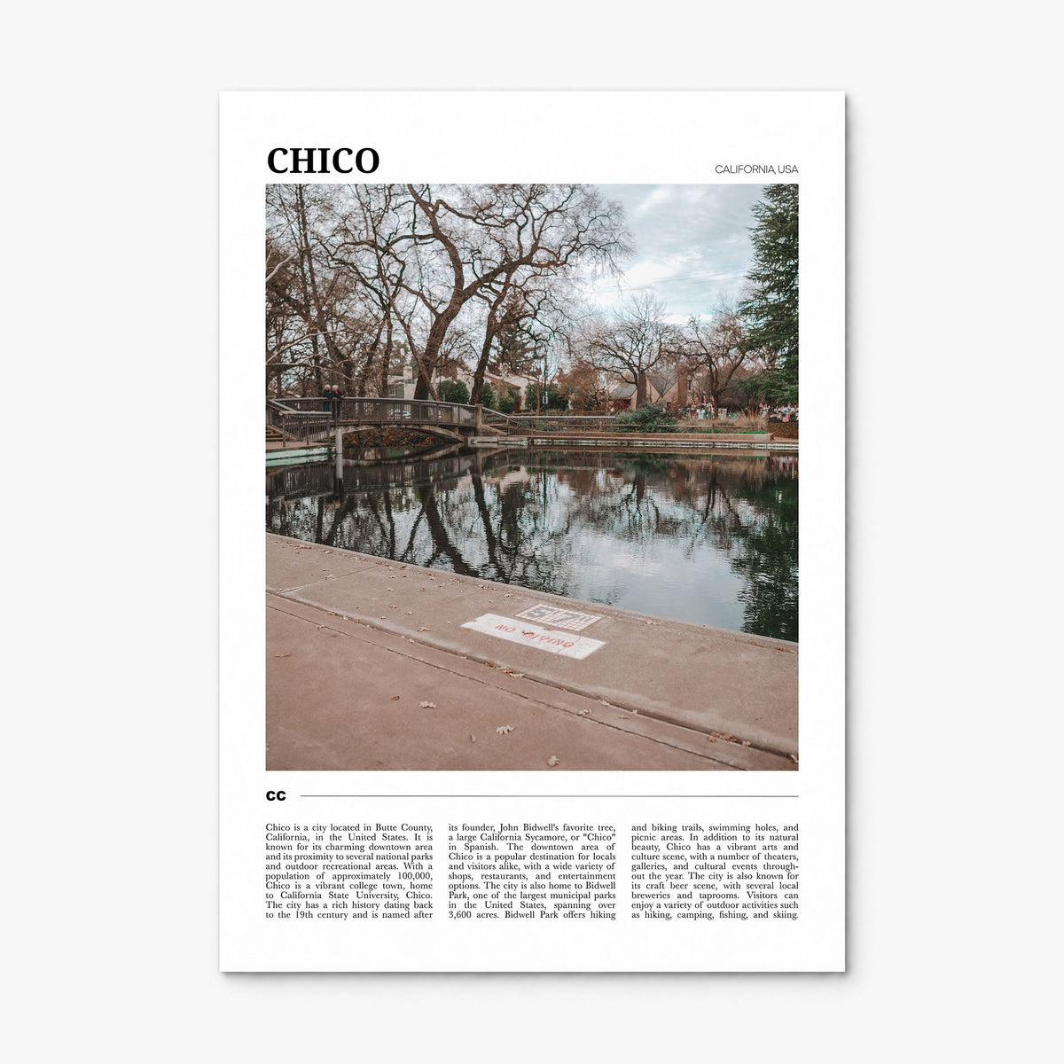 Chico Travel Poster, print only (unframed)