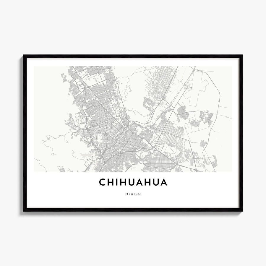 Chihuahua Map Poster, framed poster mockup