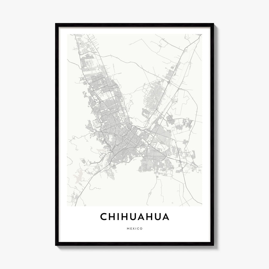 Chihuahua Map Poster, framed poster mockup
