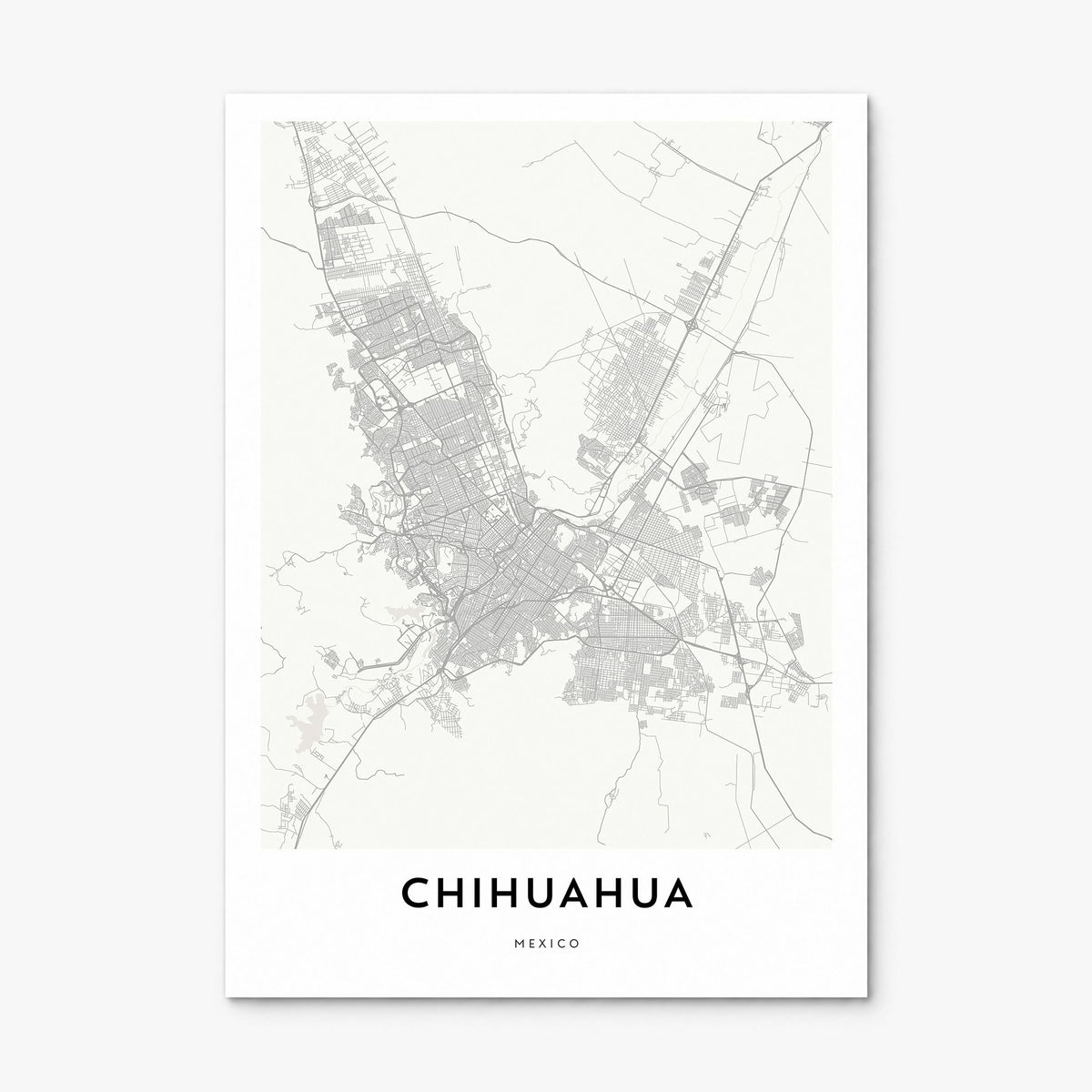 Chihuahua Map Poster, print only (unframed)