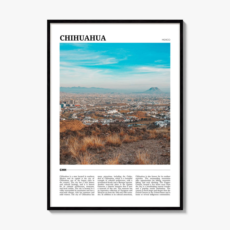 Chihuahua Travel Poster, framed poster mockup