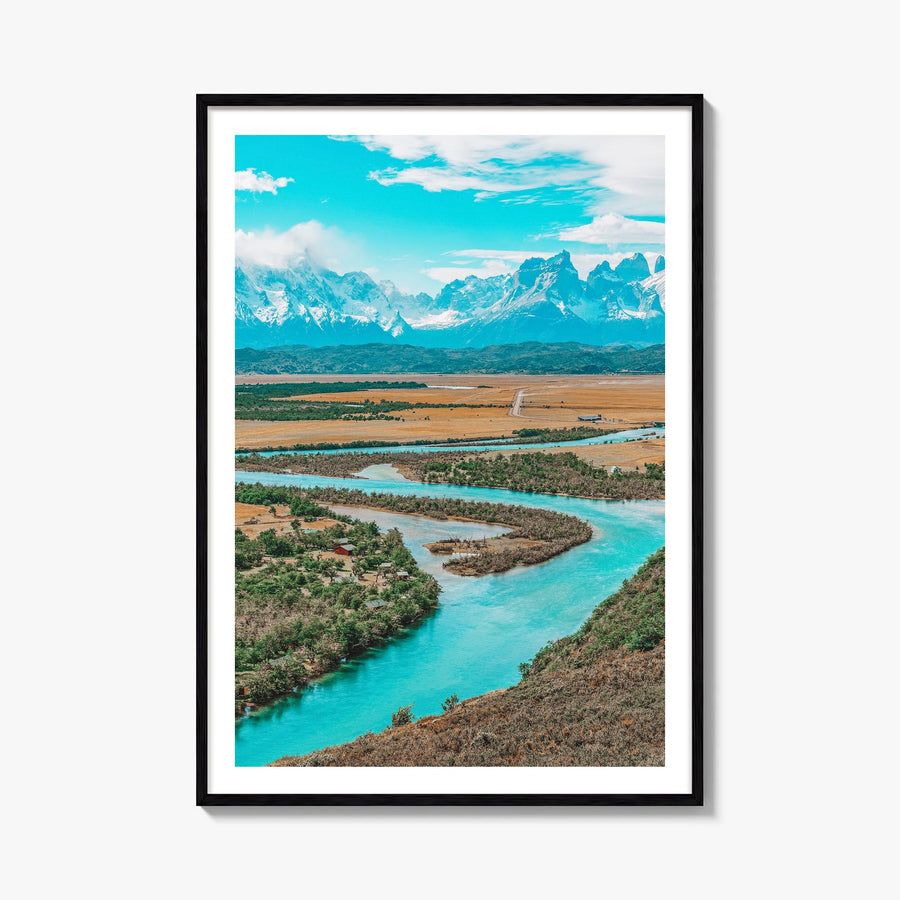 Chile colorful photo poster of South America – vertical wall art, unframed print shown in interior mockup