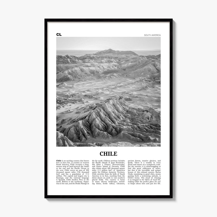 Chile Newspaper No 2 Poster, framed poster mockup