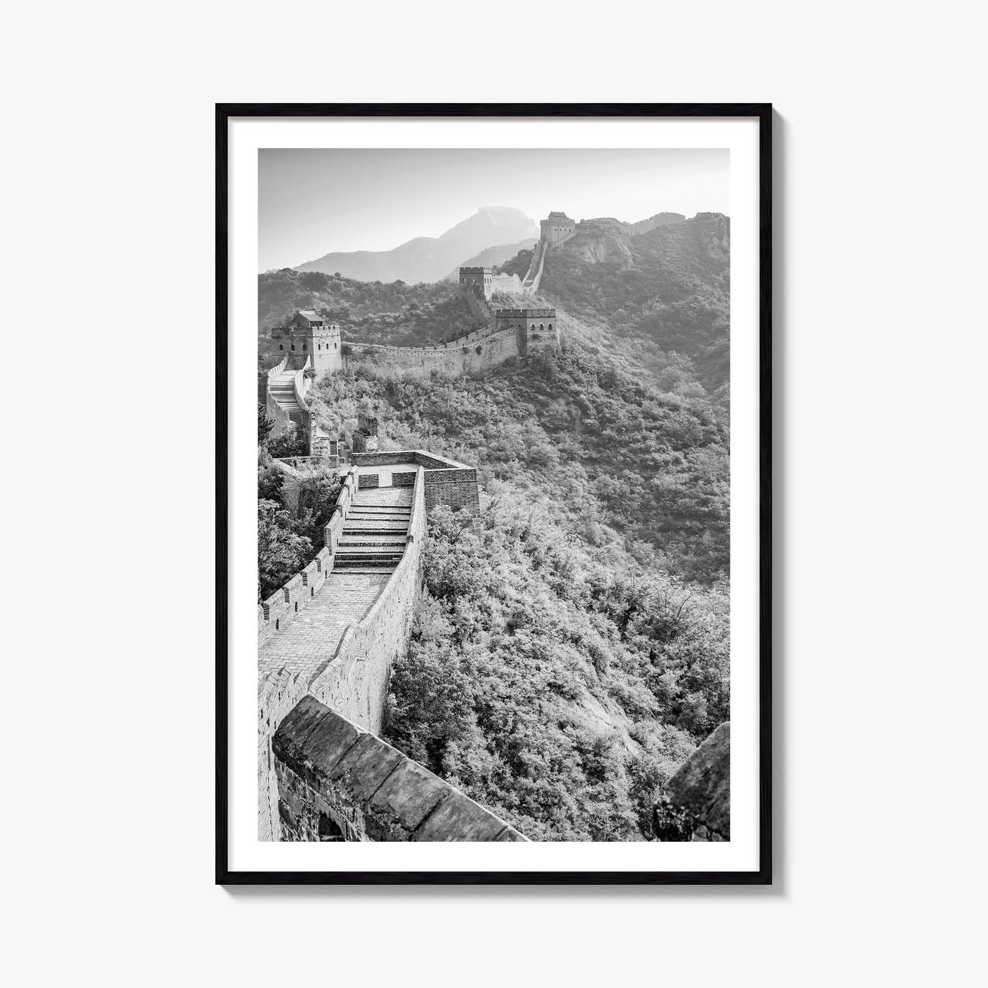 China black & white photo poster of Asia – vertical wall art, unframed print shown in interior mockup
