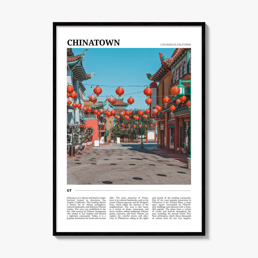 Chinatown, Los Angeles Travel Poster, framed poster mockup